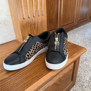 Michael Kors Black and Leopard Women's Sneakers